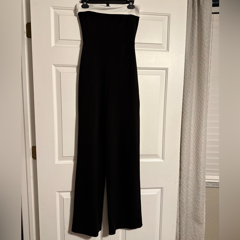 PrettyLittleThing Black Strapless Jumpsuit